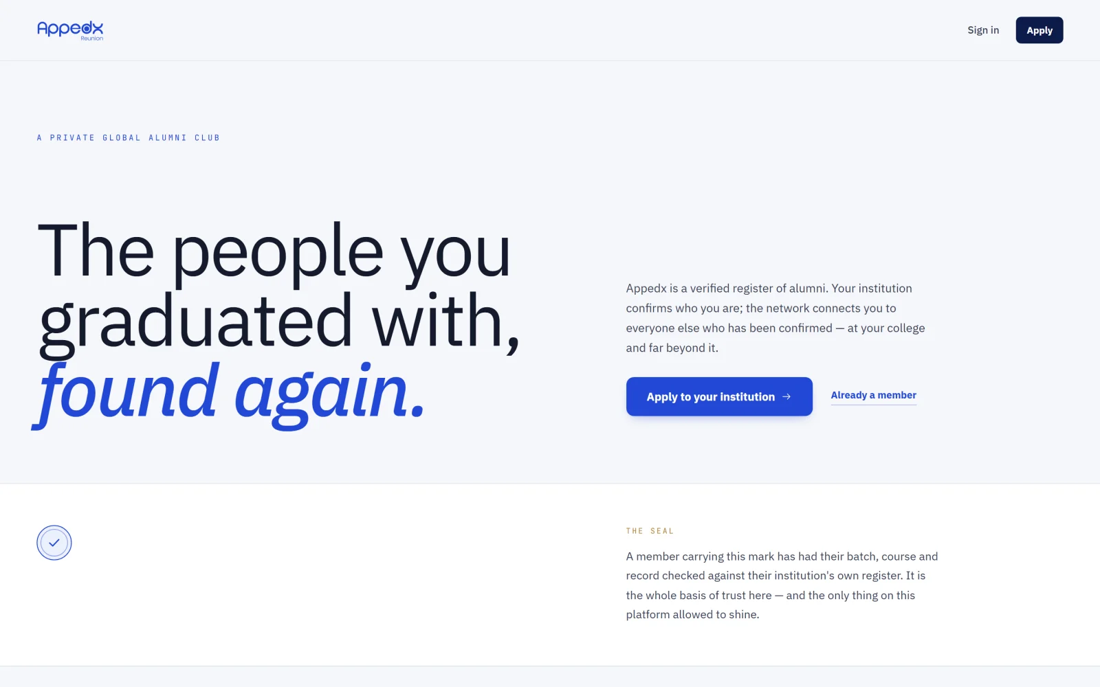 The REUNION home page: The people you graduated with, found again
